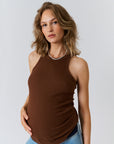 Ribbed Pregnancy Tank (Black/White/Grey Melange/Chocolate Brown)