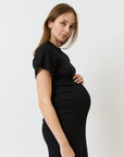 Ribbed Shortsleeve Pregnancy Dress