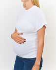 Ribbed Pregnancy Short Sleeve (Black/White)