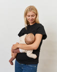 Ribbed Nursing Short Sleeve (White/Black)