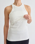 Ribbed Nursing Tanks (2-pack Grey & White)