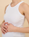 Ribbed Pregnancy Tank (Black/White/Grey Melange/Chocolate Brown)