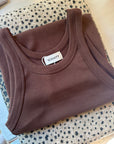 Ribbed Nursing Tank (Black/White/Grey Melange/Chocolate Brown)