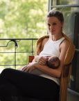Ribbed Nursing Tank (Black/White/Grey Melange/Chocolate Brown)