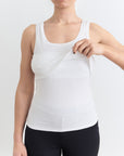 Ribbed Square Neck Nursing Tank