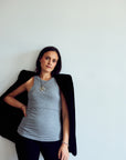 Ribbed Nursing Tank (Black/White/Grey Melange/Chocolate Brown)