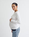 Ribbed Pregnancy Long Sleeve (Black/White)