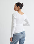 Ribbed Pregnancy Long Sleeve (Black/White)
