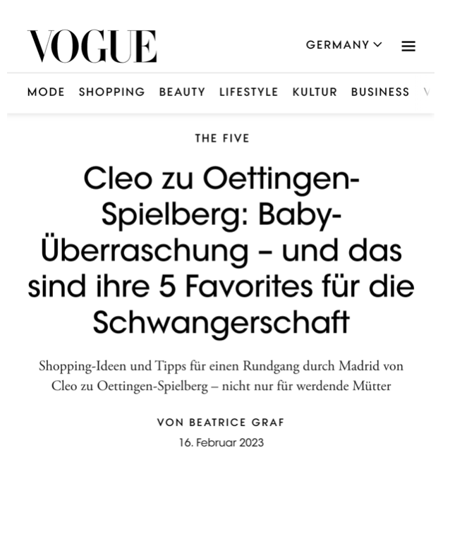 FEATURED IN - VOGUE GERMANY