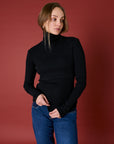 Ribbed Nursing Turtleneck Long Sleeve Knit