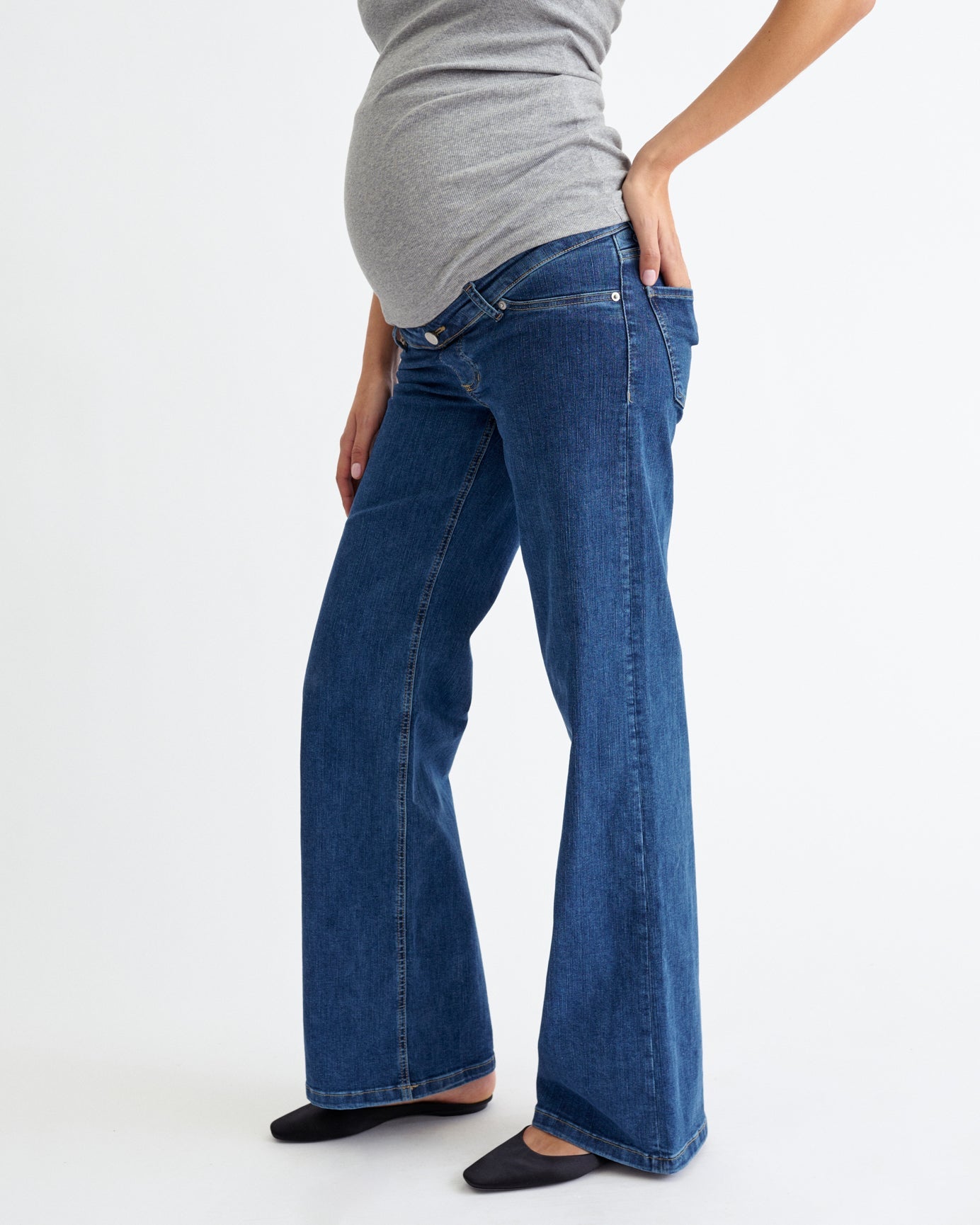 03 Wide Fit - Washed Blue Maternity Jeans – Ilouity