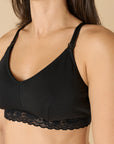 The Ultimate Nursing Combo - Black/Grey (Ribbed Nursing Tank and Cross-back Bra)