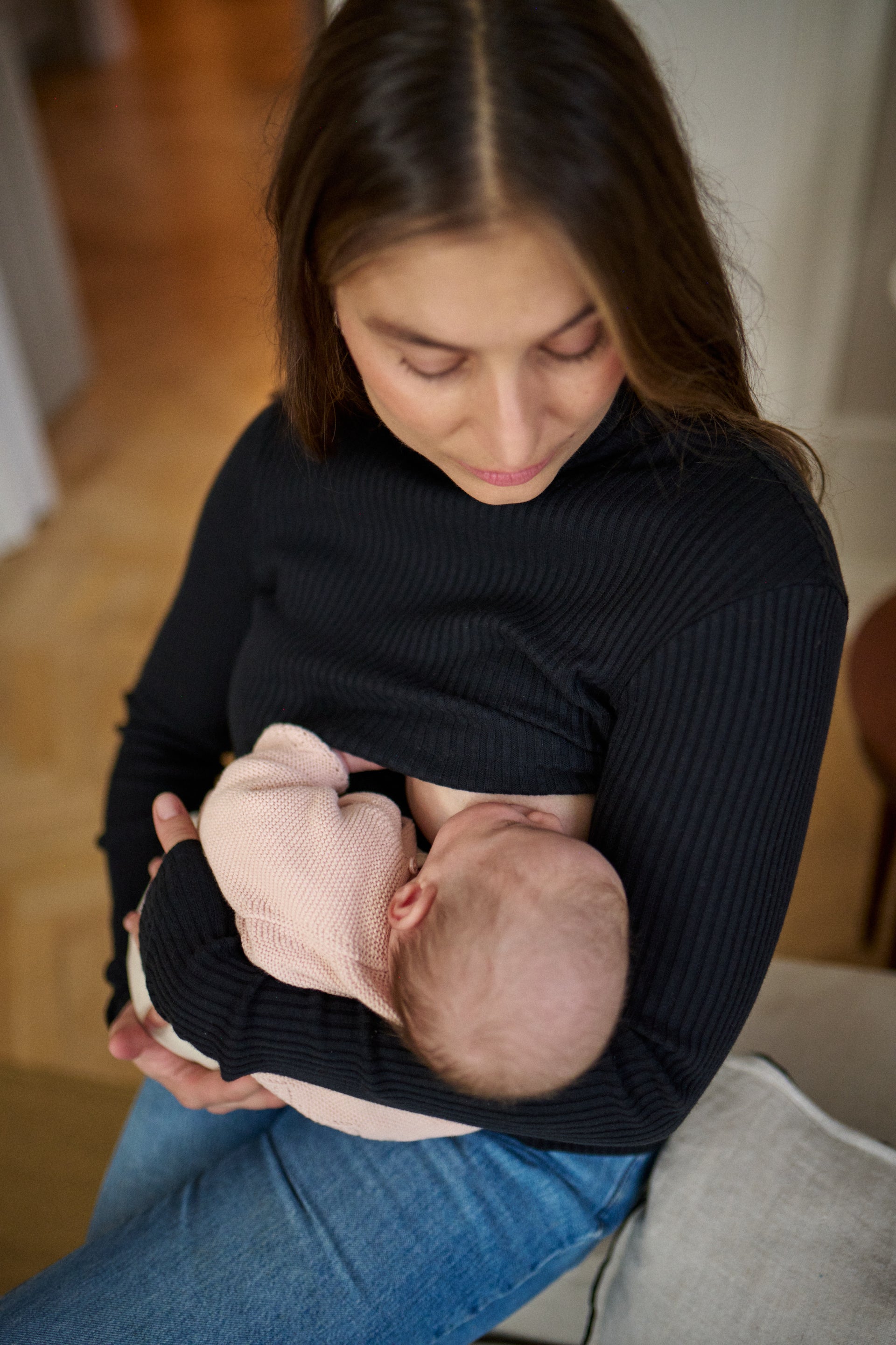 Ribbed Nursing Turtleneck Long Sleeve Knit – Ilouity