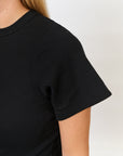 Ribbed Pregnancy Short Sleeve (Black/White)