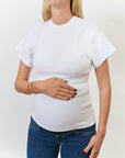 Ribbed Pregnancy Short Sleeve (Black/White)