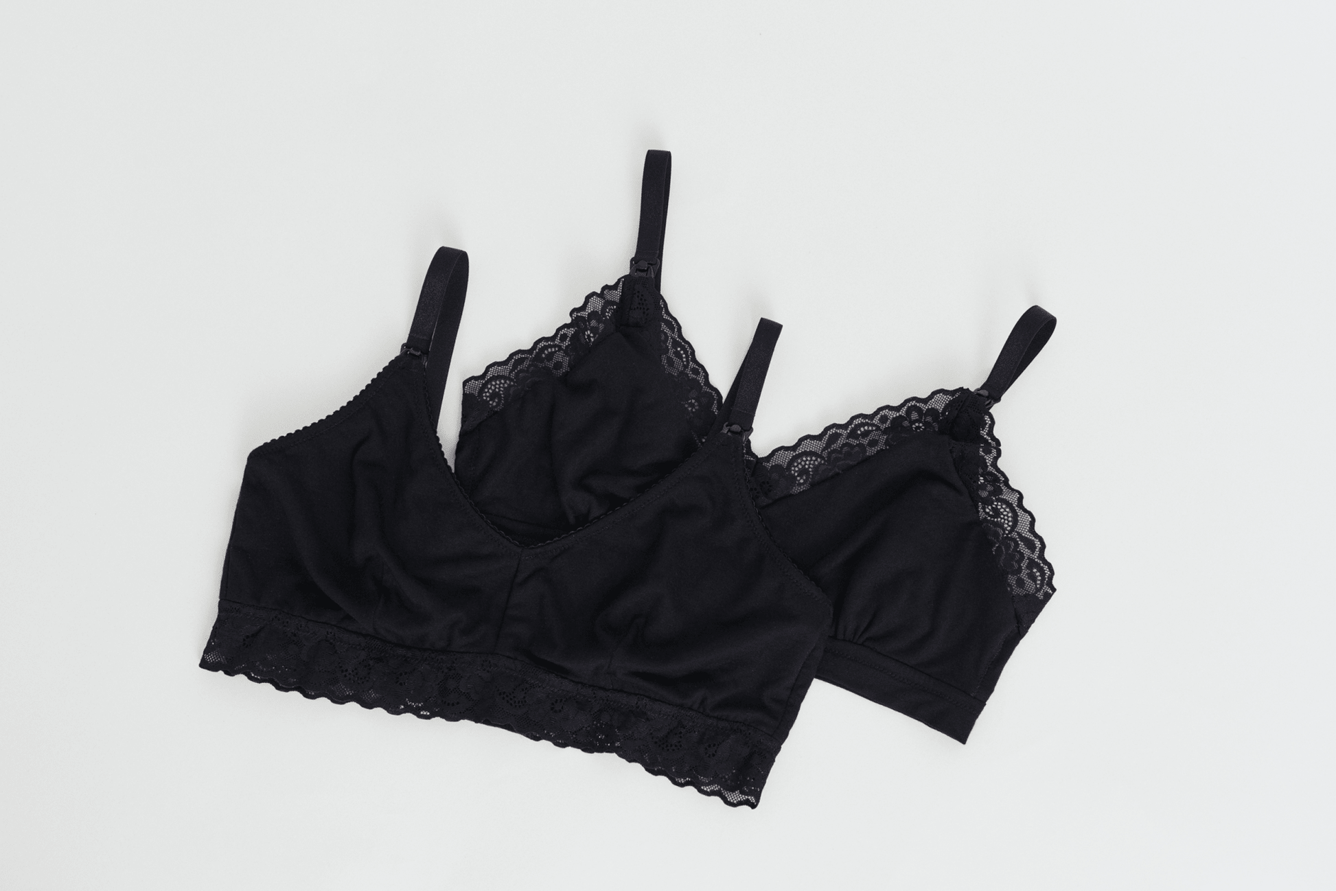 Ultimate Bra Combo in Black (Lace Nursing Bra + Cross-back Nursing Bra) - Ilouity