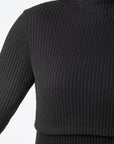 Ribbed Nursing Turtleneck Long Sleeve Knit