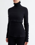 Ribbed Nursing Turtleneck Long Sleeve Knit