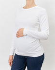 Ribbed Pregnancy Long Sleeve (Black/White)