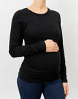 Ribbed Pregnancy Long Sleeve (Black/White)