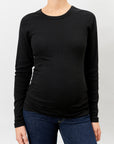 Ribbed Pregnancy Long Sleeve (Black/White)