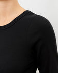 Ribbed Pregnancy Long Sleeve (Black/White)