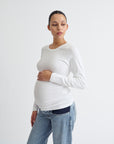 Ribbed Pregnancy Long Sleeve (Black/White)