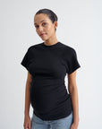 Ribbed Pregnancy Short Sleeve (Black/White)
