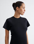 Ribbed Pregnancy Short Sleeve (Black/White)