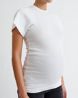 Ribbed Pregnancy Short Sleeve (Black/White)