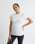 Ribbed Pregnancy Short Sleeve (Black/White)