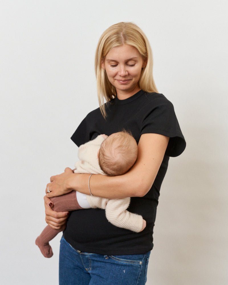 Ribbed Nursing Short Sleeve