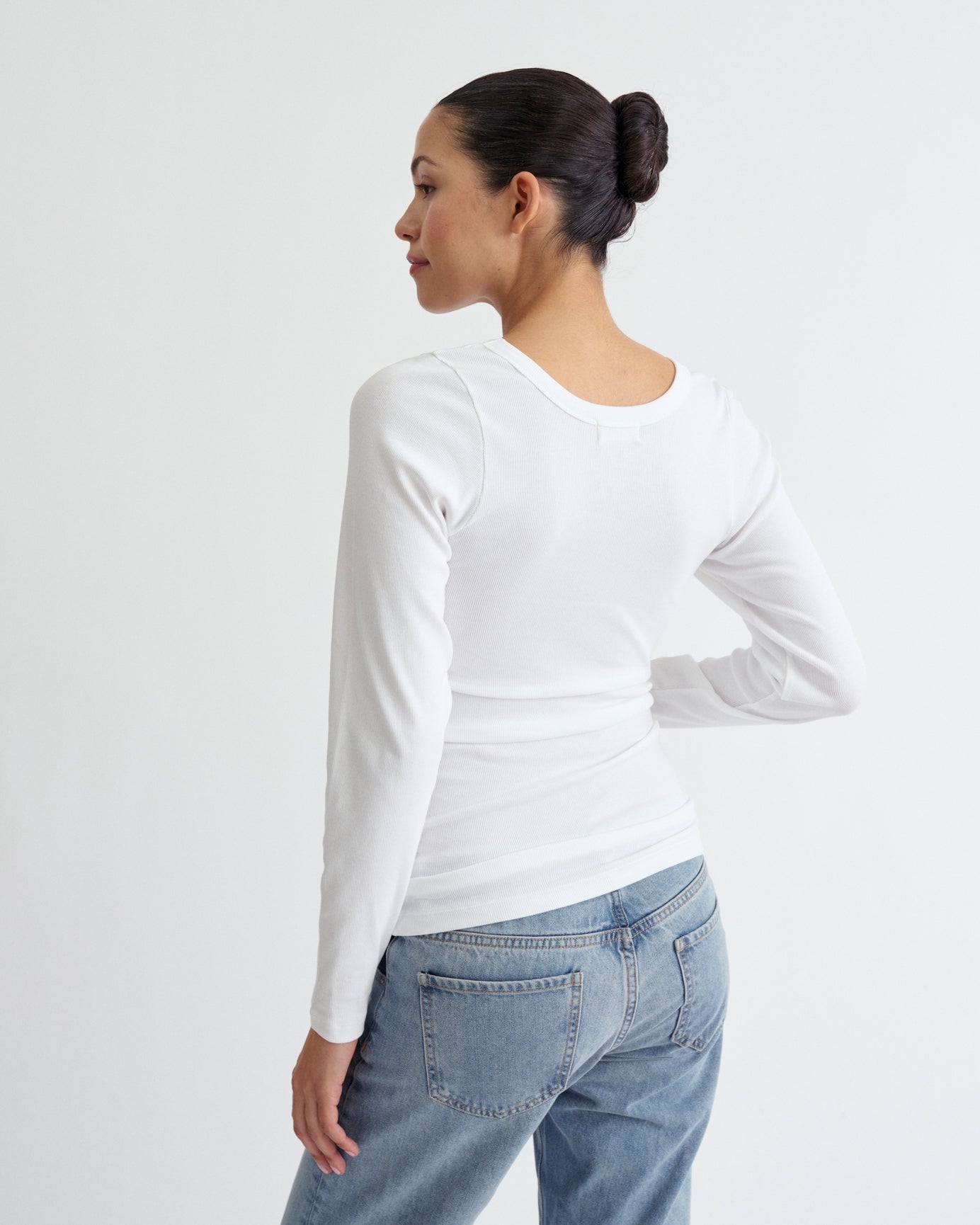 Ribbed Pregnancy Long Sleeve (Black/White) - Ilouity