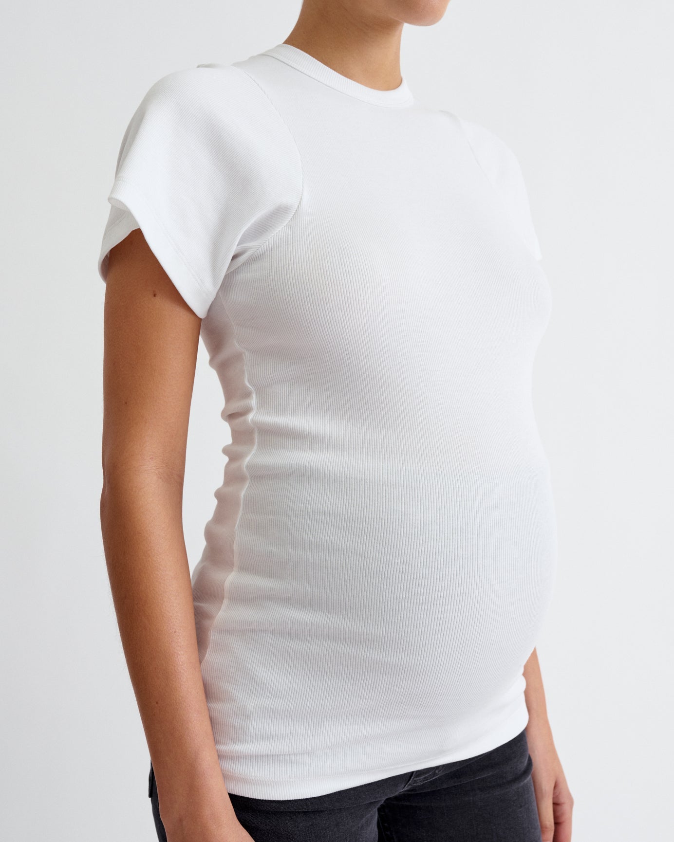 Ribbed Pregnancy Short Sleeve