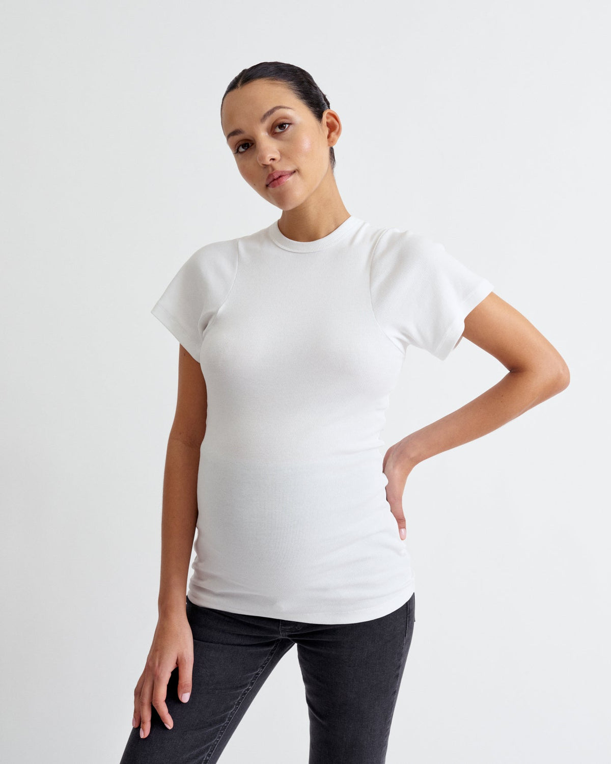 Ribbed Short Sleeve (Black/White) - Ilouity