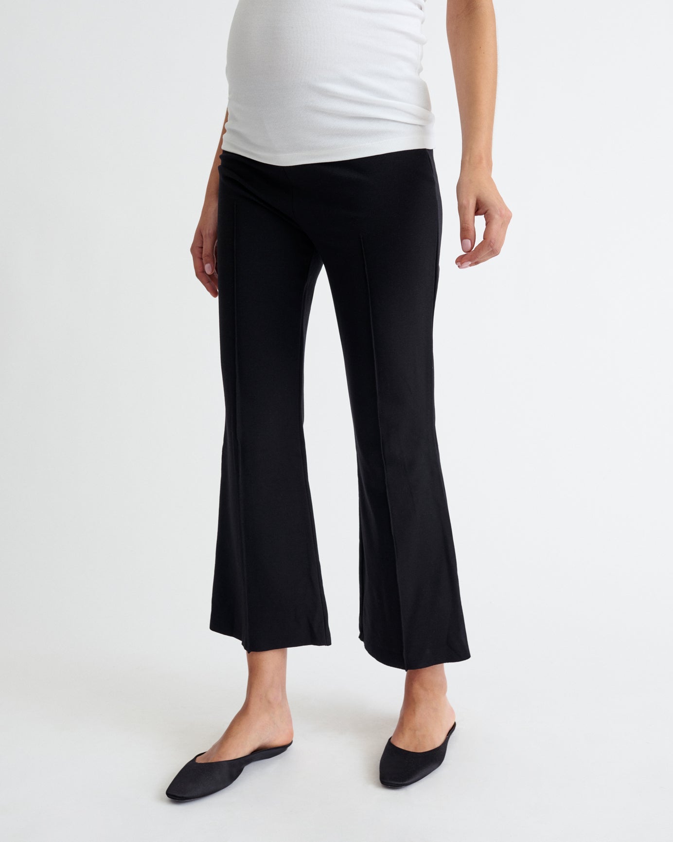 Before & After Flared Stretch Trousers